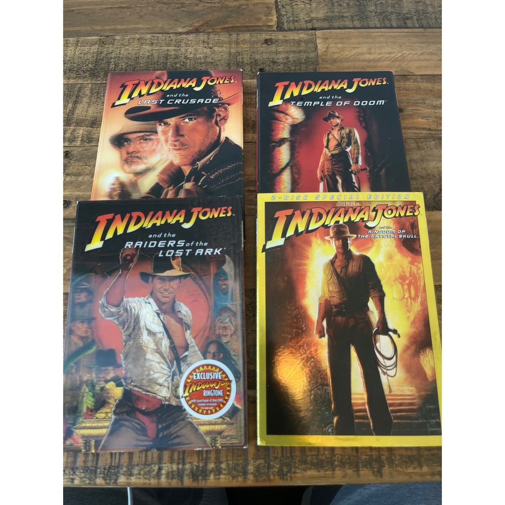 Indiana Jones 4 Movie DVD Collection Raiders Temple Crusade Crystal Skull